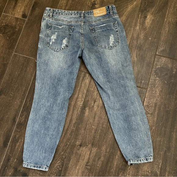 One by One Teaspoon X Trashed Freebird Jeans in Cobain Wash (medium blue) - Picture 4 of 8
